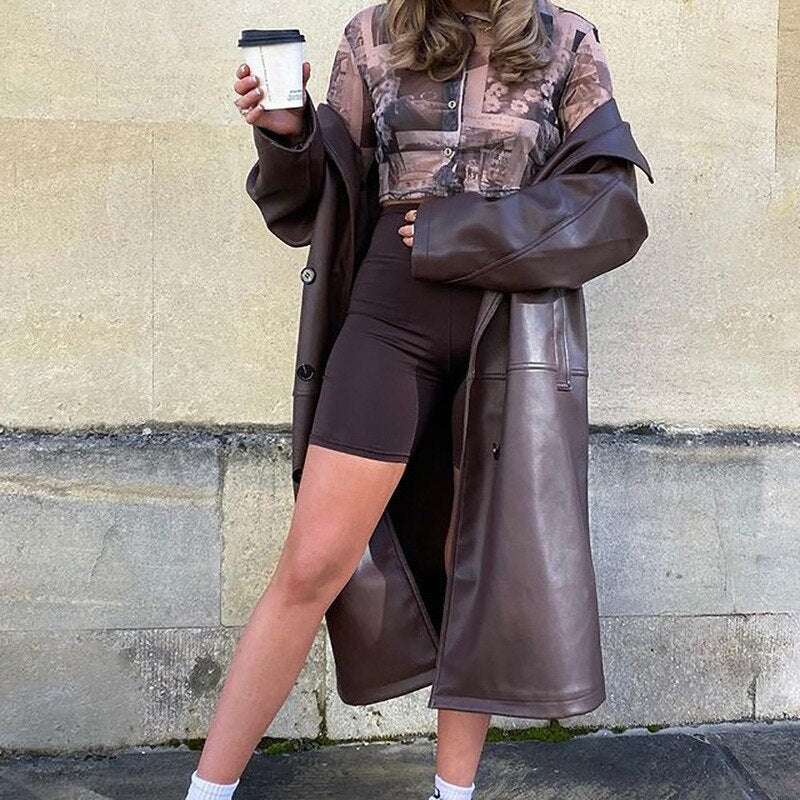Oversized Lederjacke