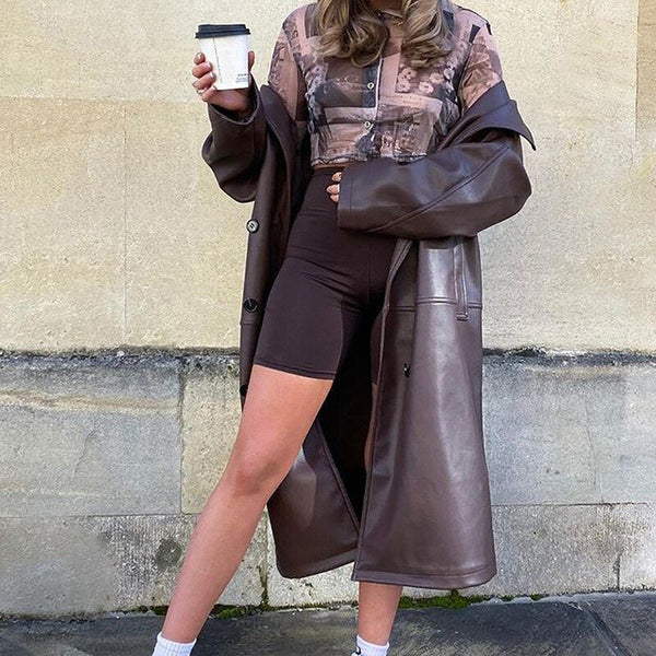 Oversized Lederjacke