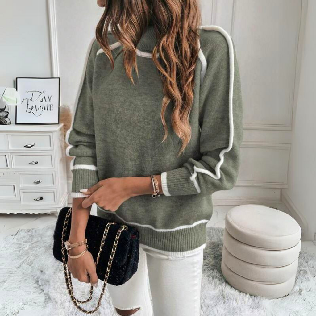 WW - Luxe Olivgrüne Strickpullover