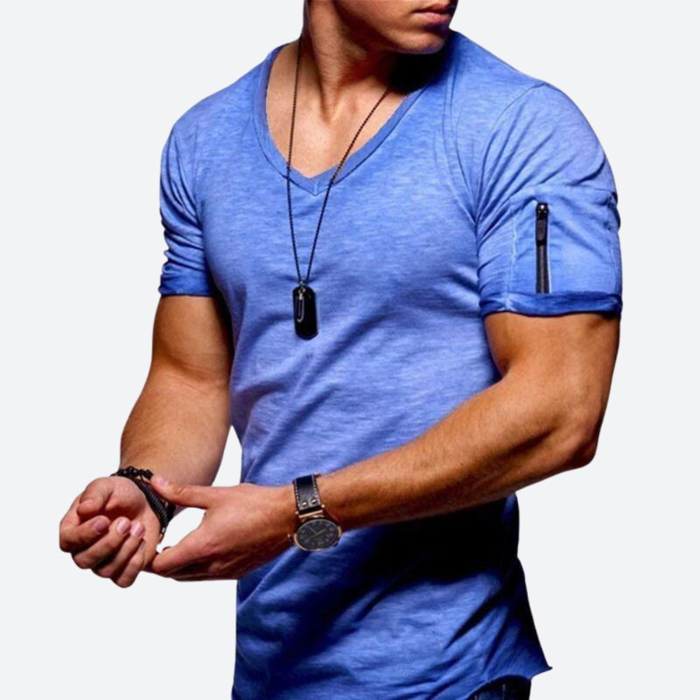 WW | Herren Muskel T-Shirt Mit V-Ausschnitt