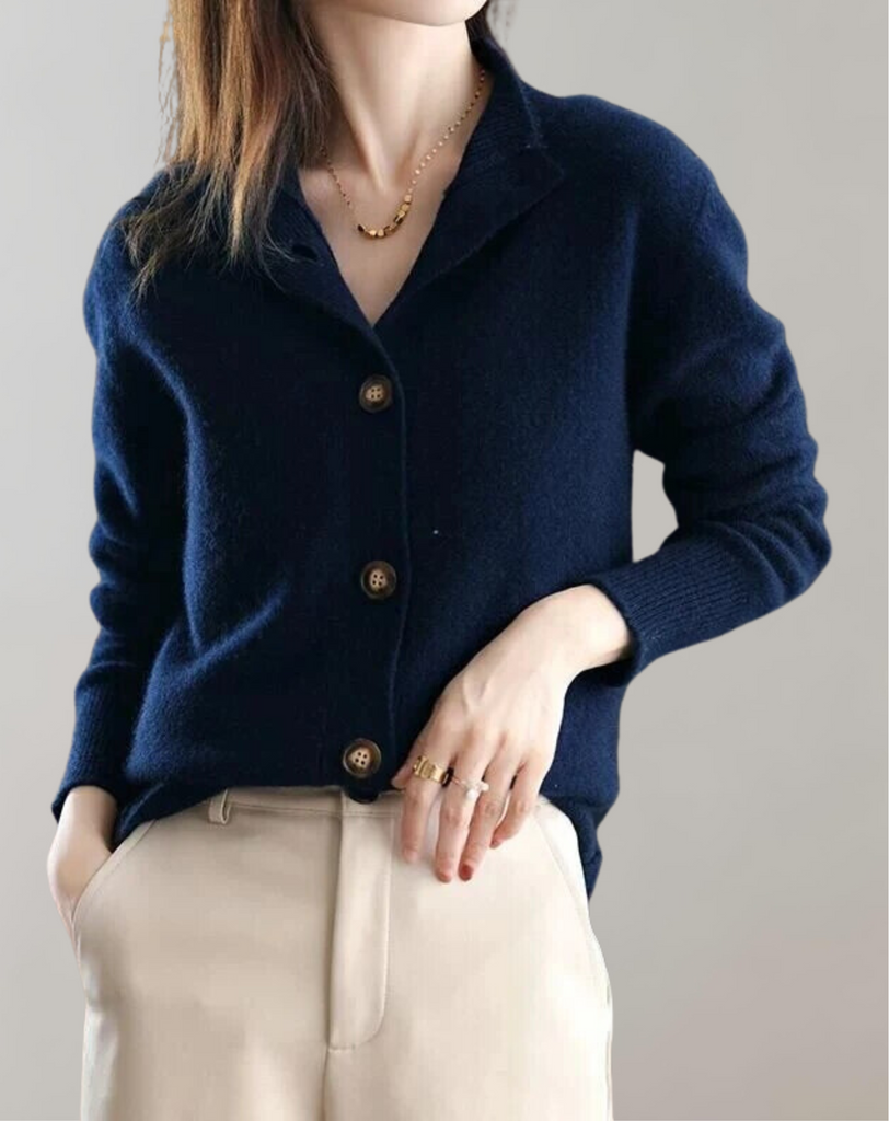 WW | Eleganter Einreihiger Strickpulli