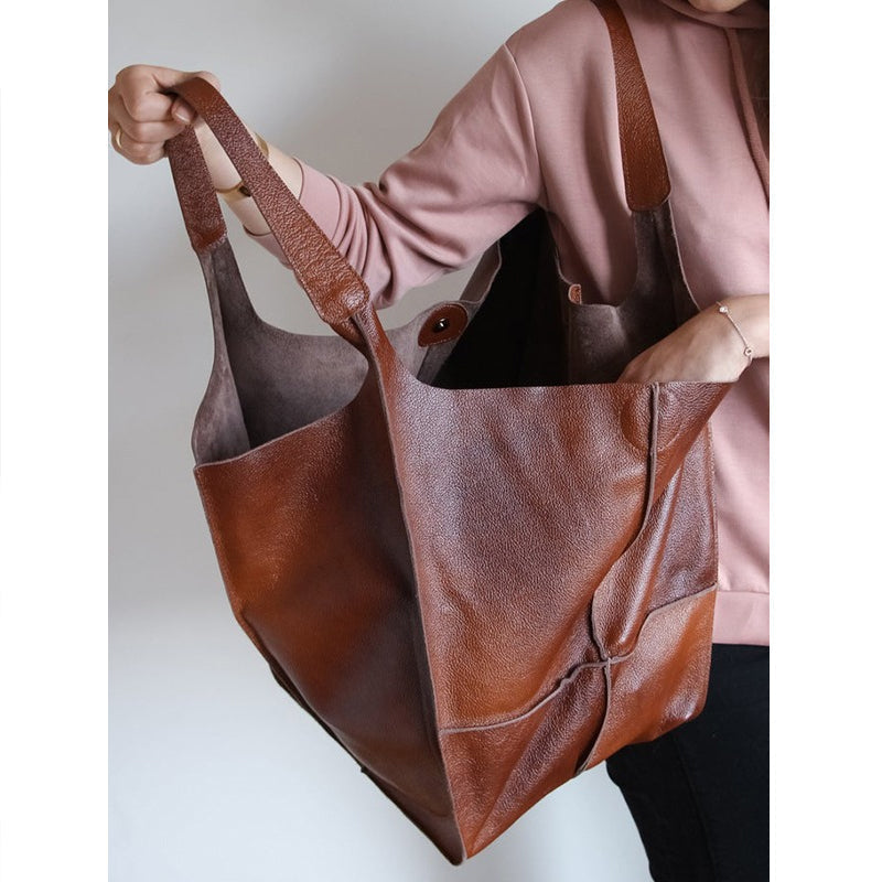 W&W Mode | Überdimensionale Leder Schultertasche für Damen