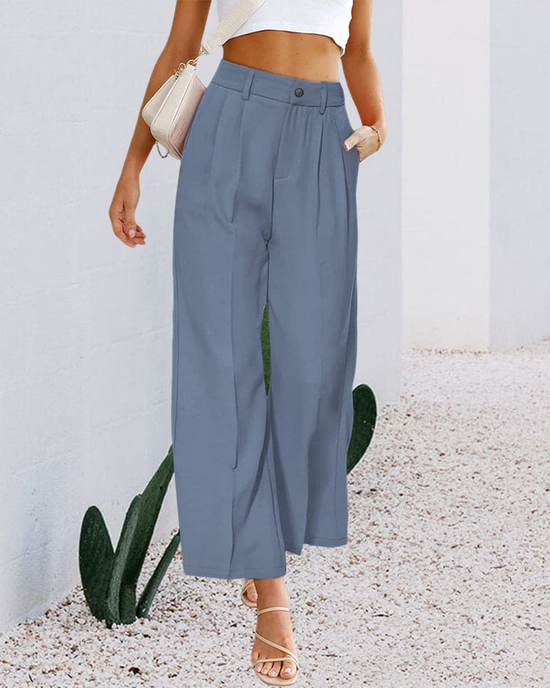 WW | Elegante Hochtaillierte Hose mit Weitem Bein