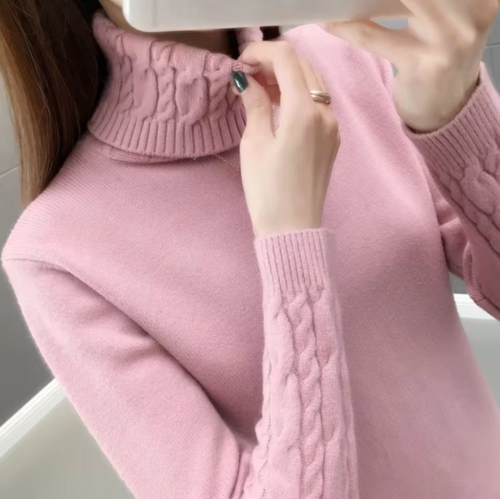 WW | Klassischer Rollkragenpullover Aus Wolle Für Damen
