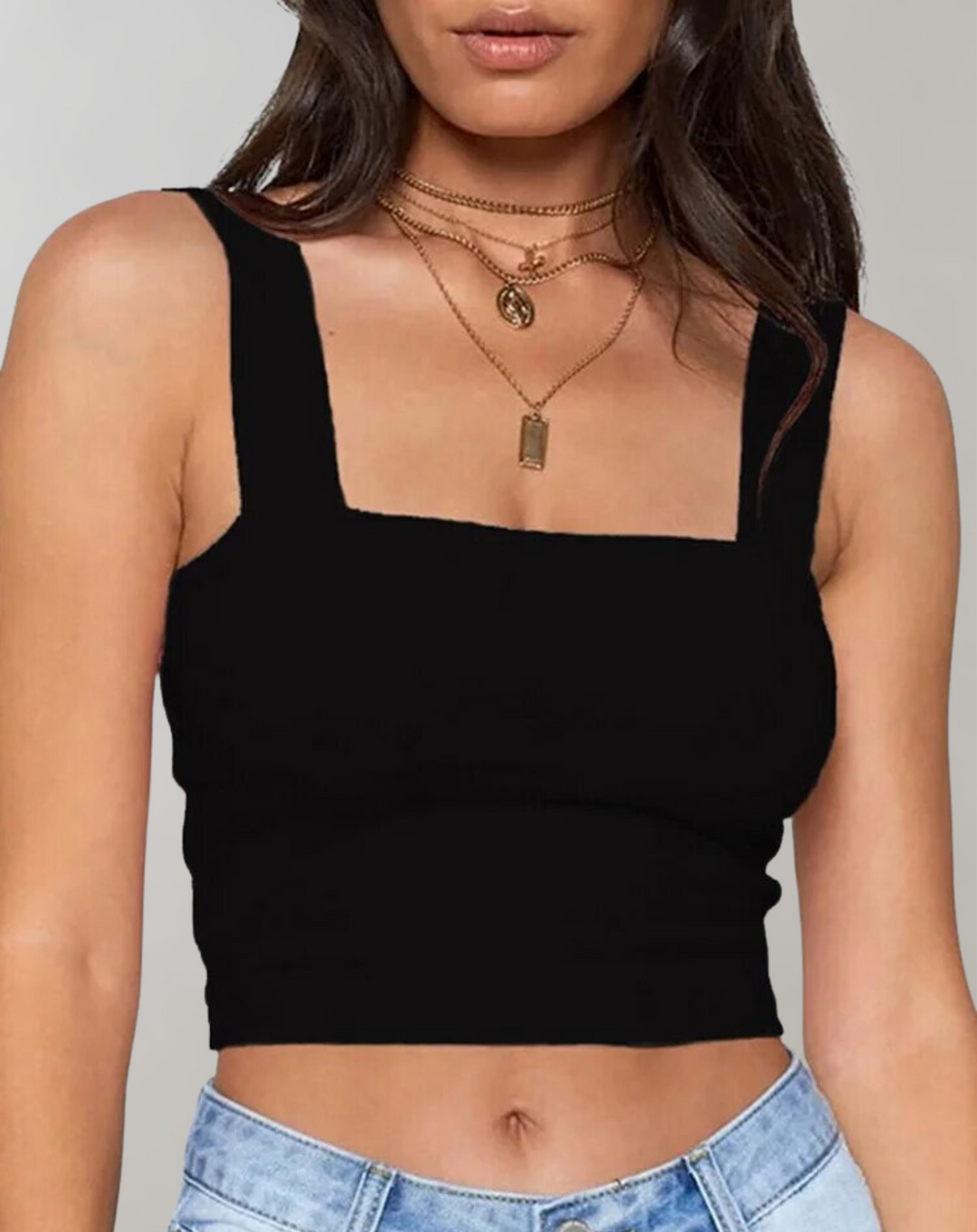W&W Mode - Crop-Top Damen mit Ausschnitt