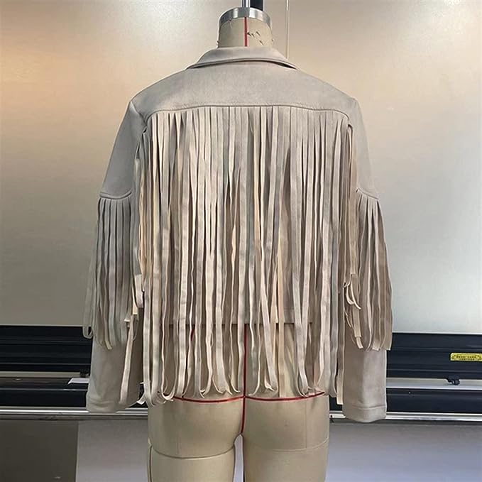 Wildlederjacke für Frauen mit Quastenbesatz