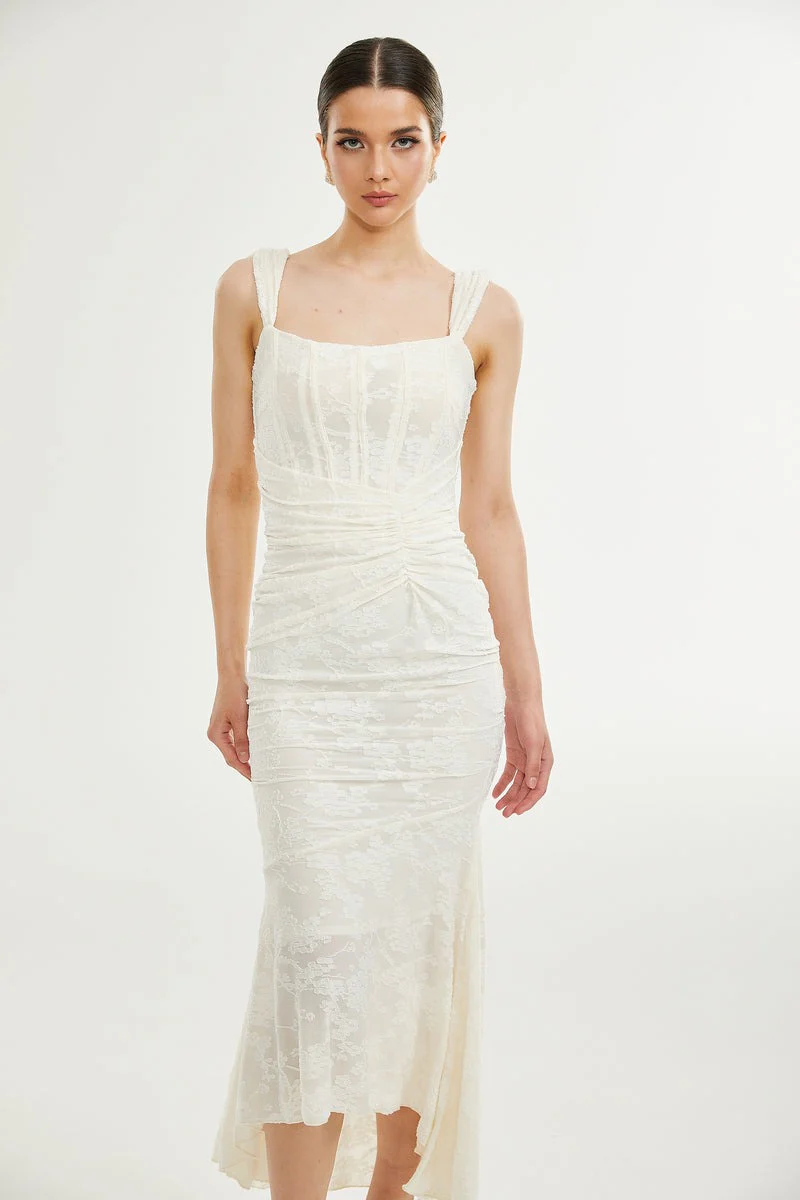 Floral Korsett Maxi Kleid