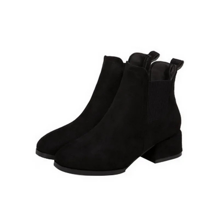 W&W Mode | Elegante Einstieg Ankleboots mit Blockabsatz Damen Ankleboots
