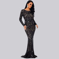 WW | Abendkleid mit langen Ärmeln und Pailletten