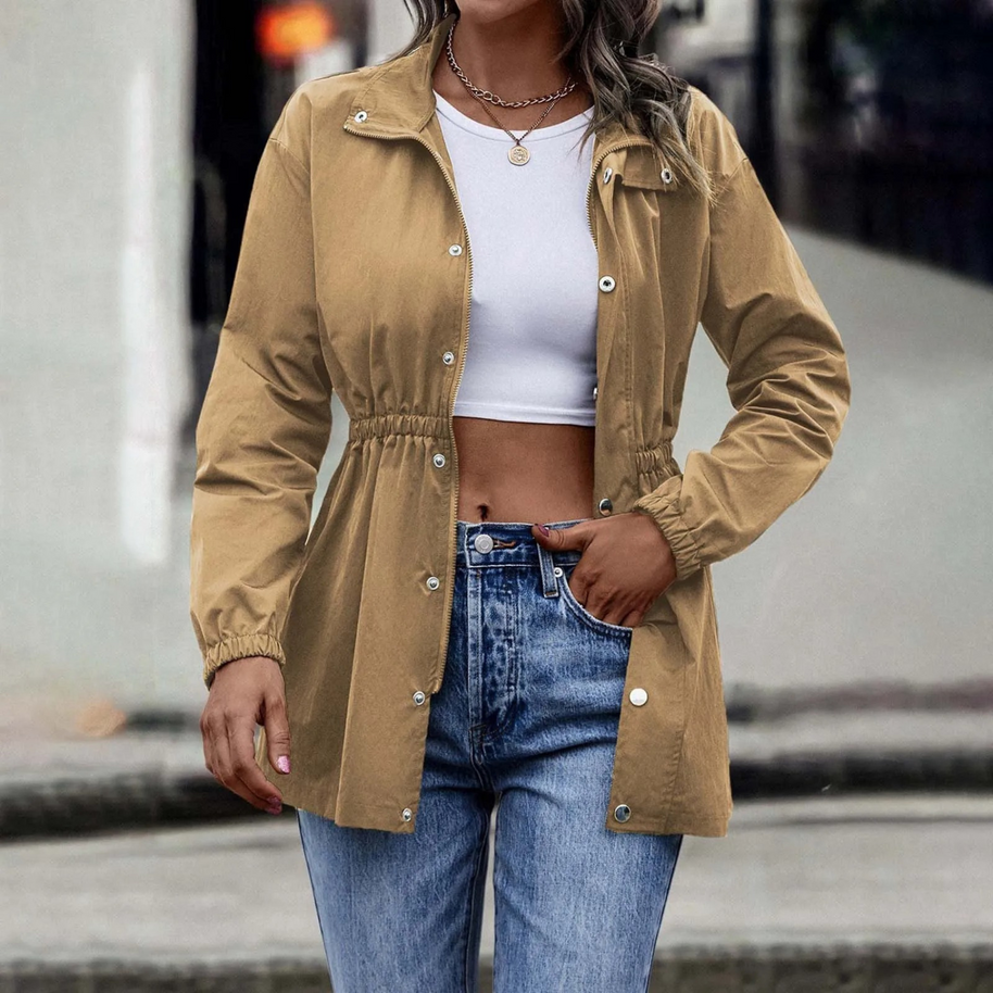 WW - Damen khaki lässige Kordelzugjacke
