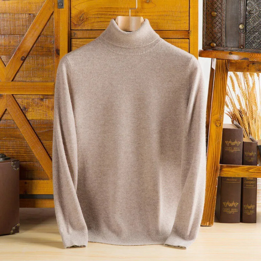 WW | Herren Wollpullover Mit Rollkragen Und Schlankem Design
