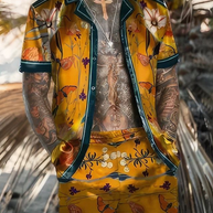 WW | Herren Sommer Satz Hawaiian Shirt Und Kurze Hose Für Männer