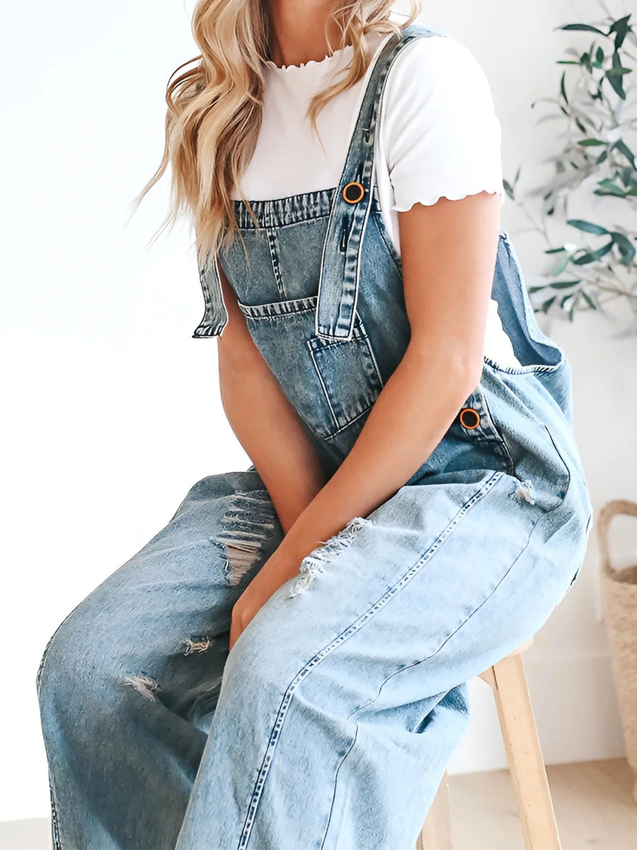 WW | Denim Jumpsuit Damen Baggy Jeans Overall