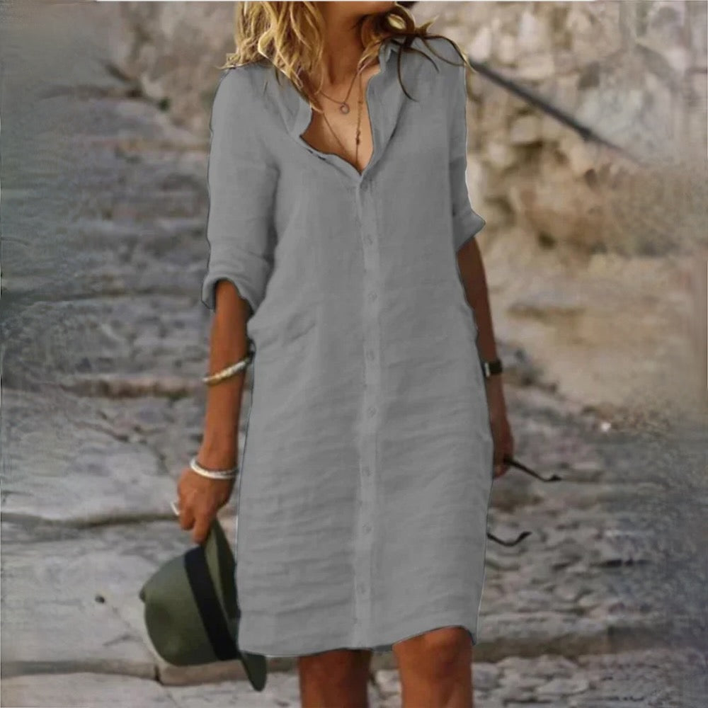 WW | Baumwolle Leinen Damen Kleid