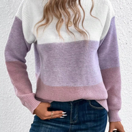 – Eleganter dreifarbiger Pullover