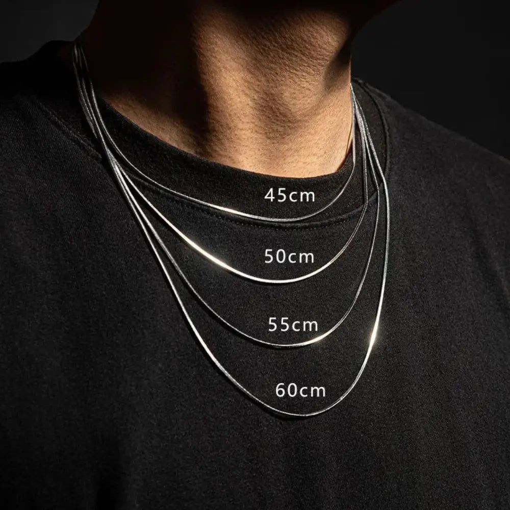 W&W Mode | 2mm Schlangenglied Kette 925 Sterling Silber Halskette