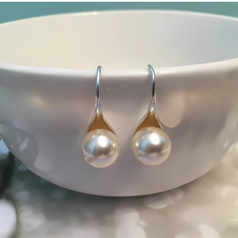 Tropfenohrringe mit Perle aus Sterlingsilber