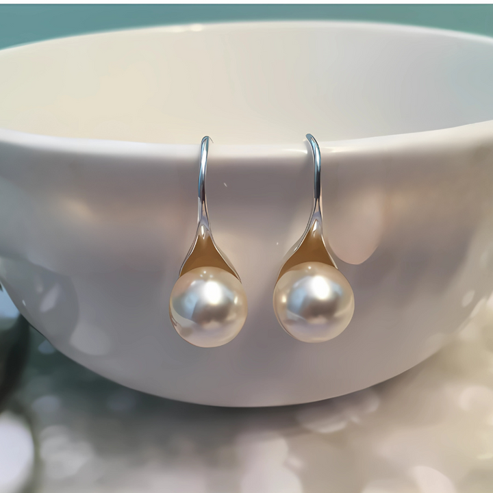 Tropfenohrringe mit Perle aus Sterlingsilber