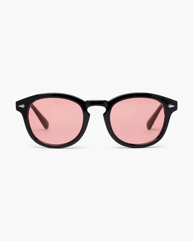W&W Mode | Schwarzer Rahmen Runde Sonnenbrille Für Männer