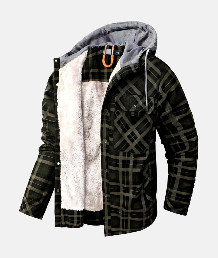 W&W Mode | Kariertes Flanelljacke mit Kapuze und Futter aus Kunstfell