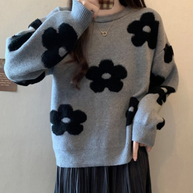 WW Sweater | Luxuriöser, weicher Strickpullover für Damen mit Blumendesign