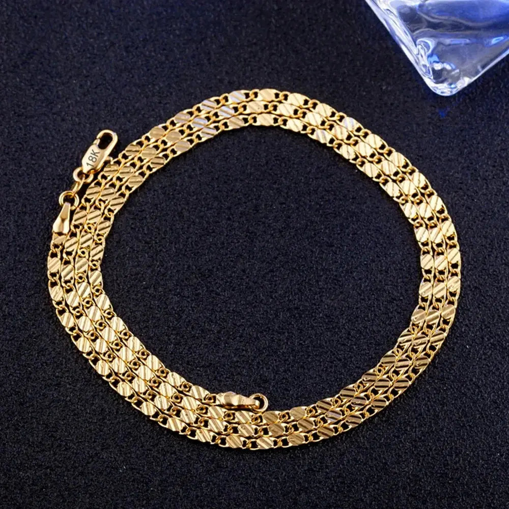 W&W Mode | 18k Goldene Kette 2mm 925 Sterling Silberkette