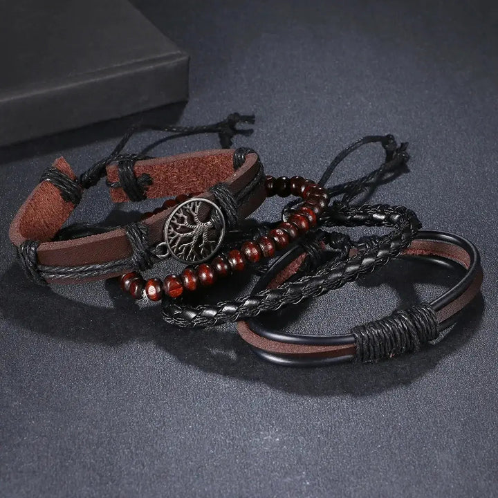 W&W Mode | Geflochtene Leder Wickelarmband Für Herren