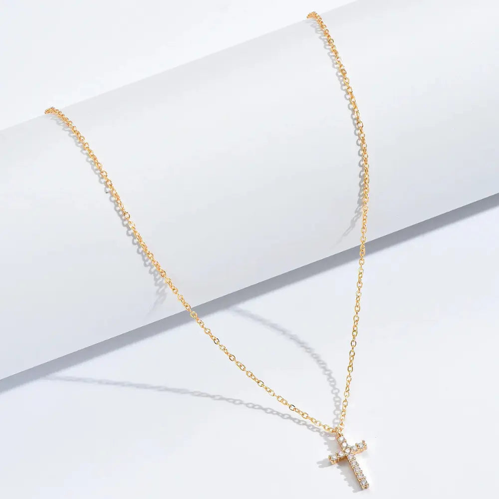 WW | Eingelassene Kreuz Halskette Anhänger Schmuck Für Damen
