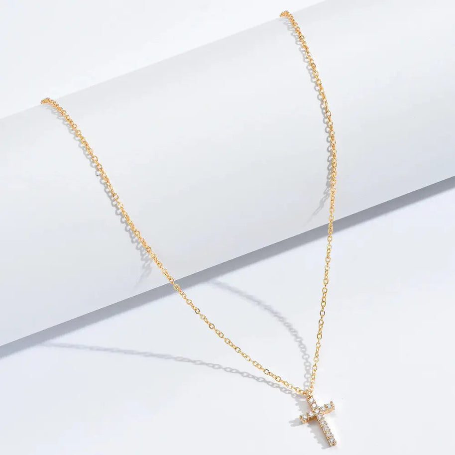 WW | Eingelassene Kreuz Halskette Anhänger Schmuck Für Damen