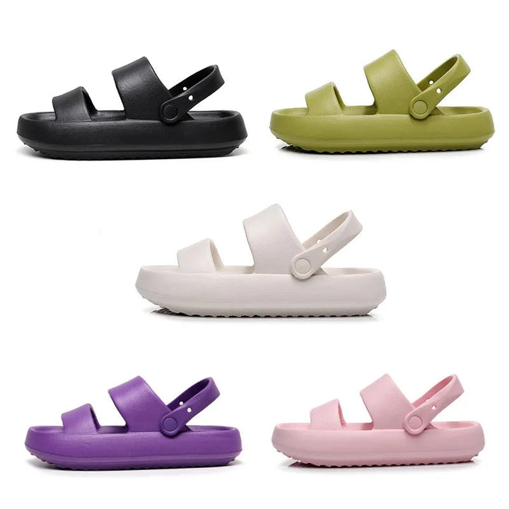 W&W Mode - Orthopädische Sandalen | Comfort Plus Pantoletten mit Doppelriemen | Gepolsterte, lässige Slip-On-Sandalen