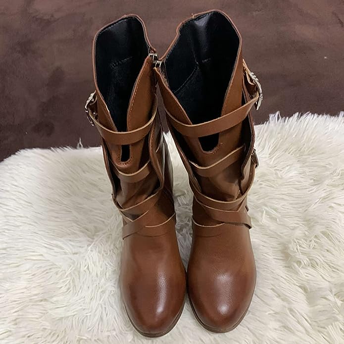 Eudex - Stylische Lederstiefel Retro-Look