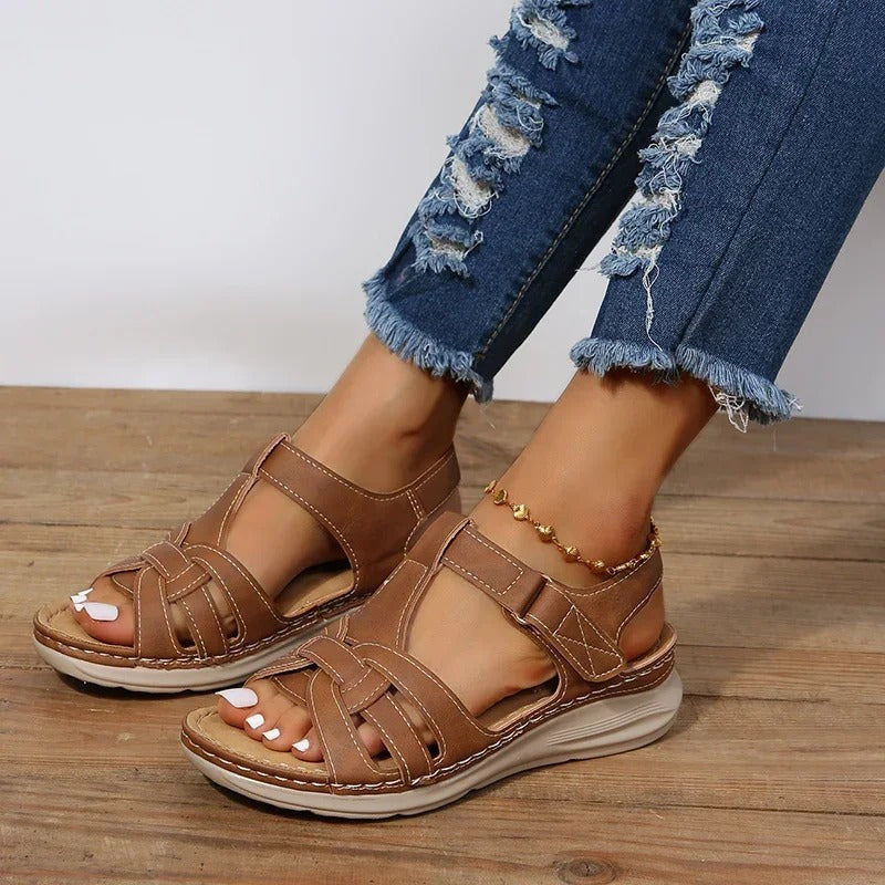 WW | Damen Orthopädische Leder Sandalen Bequeme Sommer Für Frauen