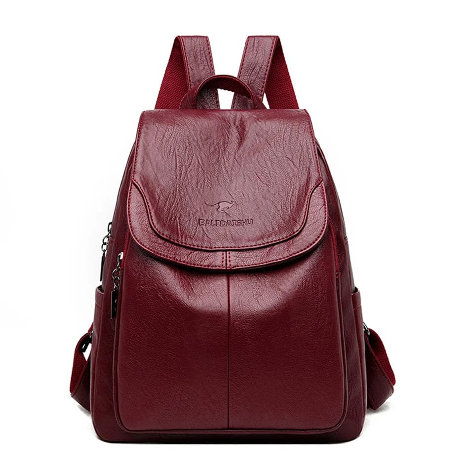 W&W Mode - Diebstahlsicherer Lederrucksack für Damen Sicheres Design