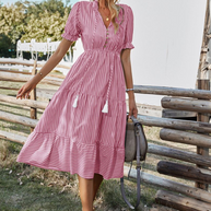 WW | Gestreiftes Midikleid Mit Quasten Für Damen
