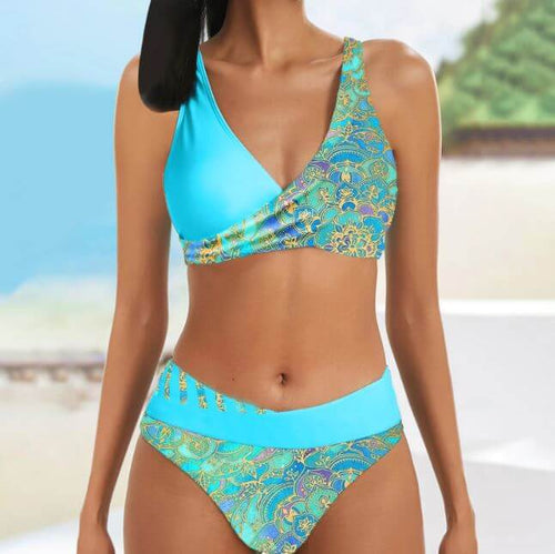 WW | Lebendiges Zweiteiliges Bikini-Set