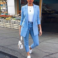 WW | Damen Blazer Eleganter Longblazer Mit 3/4 Ärmeln, Ideal Für Business Looks