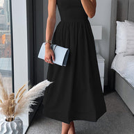 WW | Spaghetti-Träger A-Linie Midi Kleid
