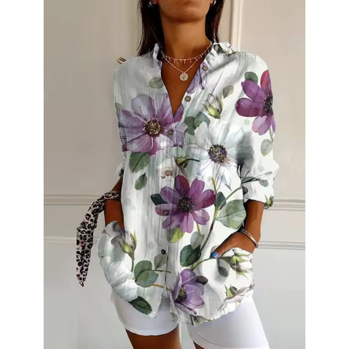 W&W Mode | Leichtes Langärmeliges Hemd Mit Blumenmuster Für Damen