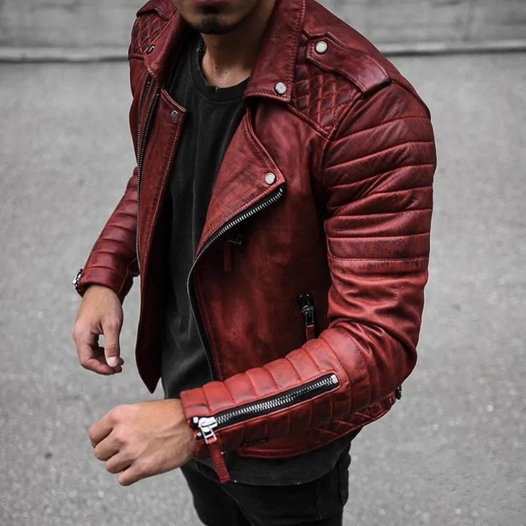 Lederjacke mit weichem Leder und klassischem Schnitt