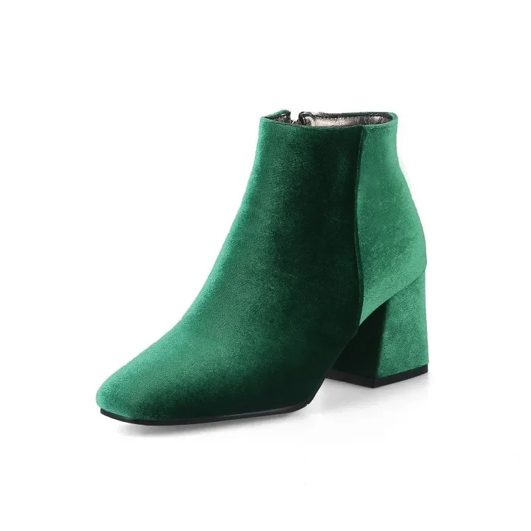 WW | Elegante Stiefeletten mit Quadratzehen und Hohem Absatz Damen Stiefeletten