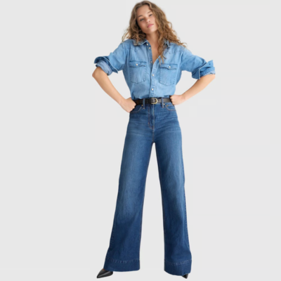 WW | Lange Und Weite Denim Hosen