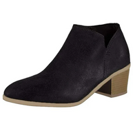 WW | Damen Stiefeletten aus Kunstleder mit Seitlicher Aussparung, Niedriger Blockabsatz, Lässig