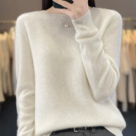 WW | Kaschmir Pullover Damen Runder Ausschnitt Weicher und Eleganter Strickpullover