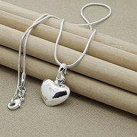 WW | Sterling Silber Massiv Herz Kette Schlangenkette Für Damen