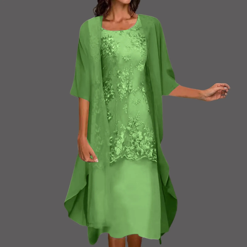 WW | Damen Stilvolles Kleid mit Cardigan Midi