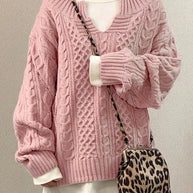 WW Luxe Sweater | Bequemer warmer Oversized-Zopfpullover aus weichem Material