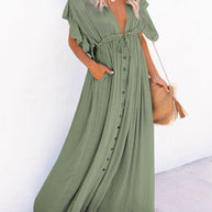 WW | Stilvolles Maxikleid mit Flatterärmeln für Frauen