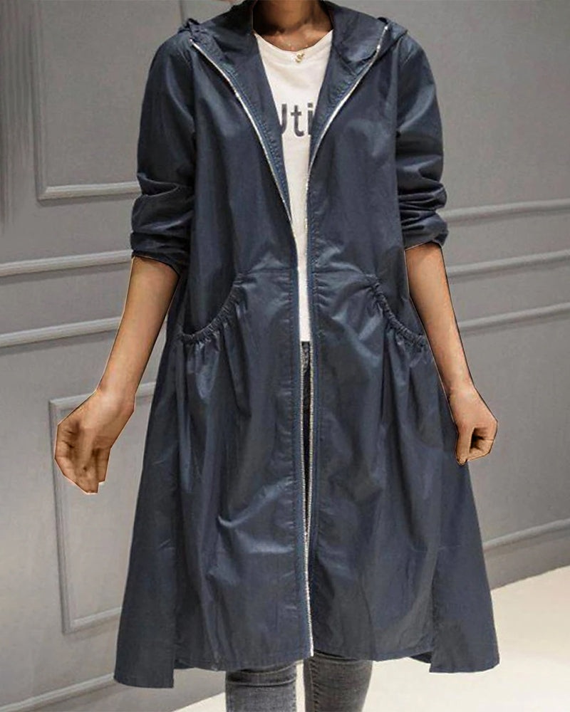 WW | Wasserdichter Langer Trenchcoat Mit