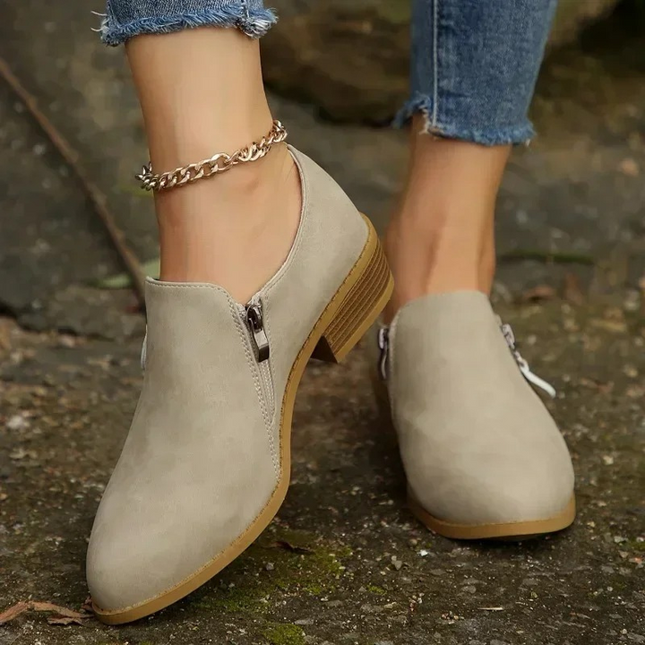 W&W Mode | Bequeme Slip on Stiefeletten mit Fester Sohle Damen Stiefeletten