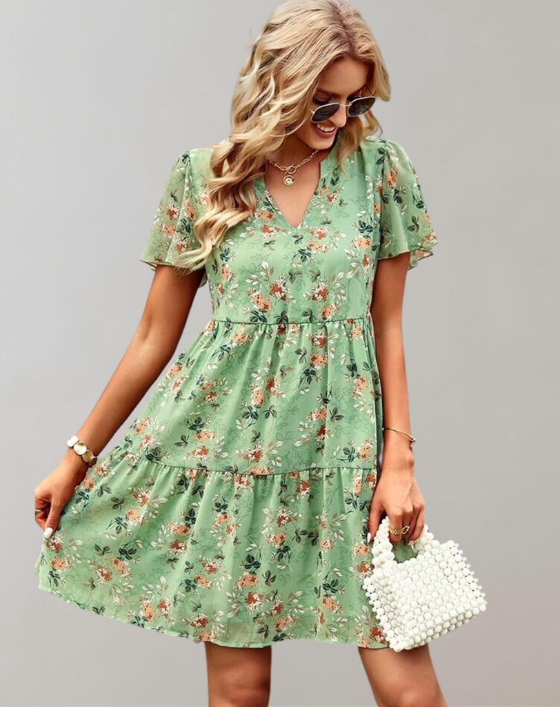 WW | Fashion Floral Kleid Frauen Frühling Herbst